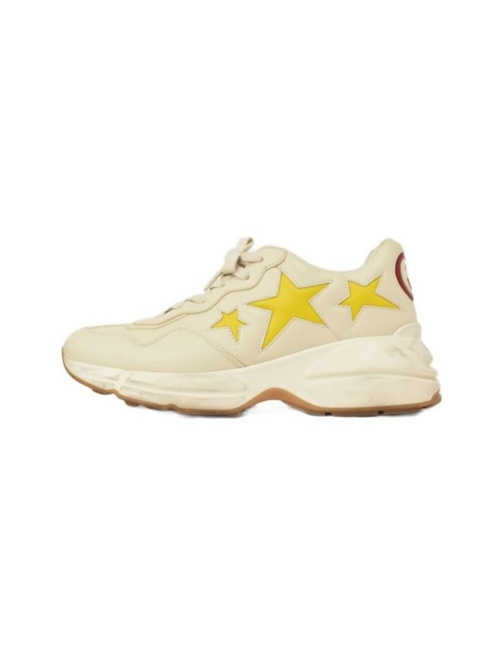 Gucci Ryton Stars Sneakers Leather 8 Beige - Picture 1 of 9